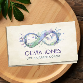 Oneindigheid Waterverf Pastel Blauwe en Paarse oli Visitekaartje