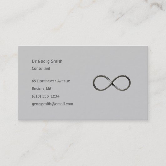 Oneindigheid - Wetenschapstisch Visitekaartje (Voorkant)