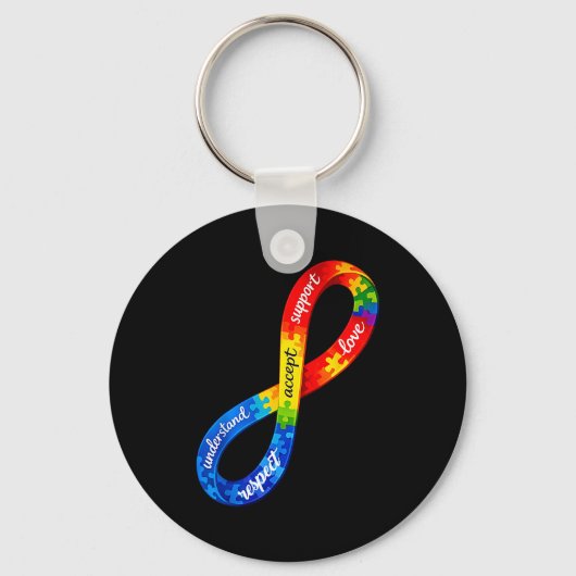Oneindigheidslint ontwerp voor neurodiversiteit bi sleutelhanger (Voorkant)