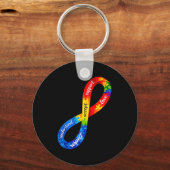 Oneindigheidslint ontwerp voor neurodiversiteit bi sleutelhanger (Voorkant)