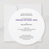 Oneindigheidsronde-uitnodiging in Paars en Wit Kaart (Achterkant)