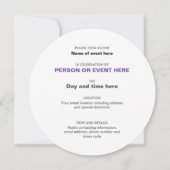 Oneindigheidsronde uitnodiging in zwart en wit (Achterkant)