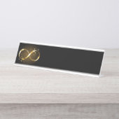 Oneindigheidssymbool in goud bureau naambordje (Voorkant)