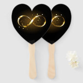 Oneindigheidssymbool in goud handwaaier (Voorkant en achterkant)