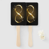 Oneindigheidssymbool in goud handwaaier (Voorkant en achterkant)