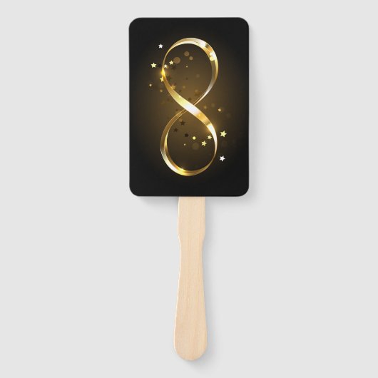Oneindigheidssymbool in goud handwaaier (Voorkant)