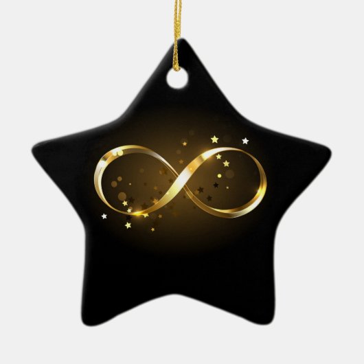 Oneindigheidssymbool in goud keramisch ornament (Voorkant)