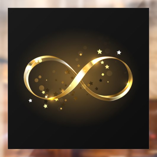 Oneindigheidssymbool in goud raamsticker (Vel 2)