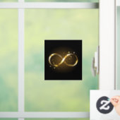 Oneindigheidssymbool in goud raamsticker (Huis)