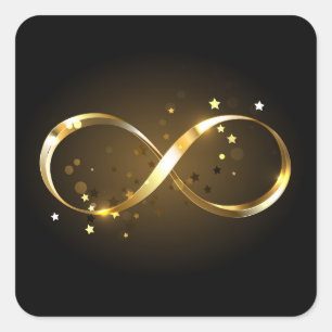Oneindigheidssymbool in goud vierkante sticker