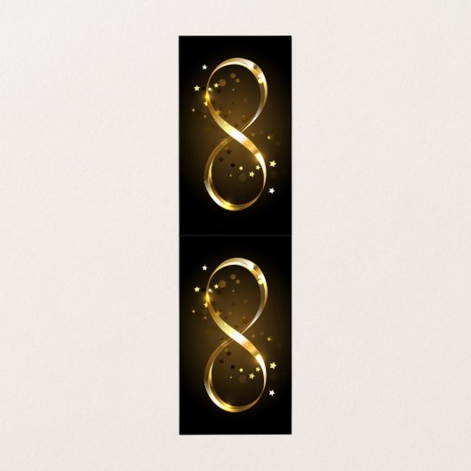 Oneindigheidssymbool in goud visitekaartje (Buitenkant ongevouwen)