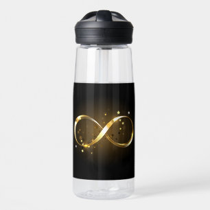Oneindigheidssymbool in goud waterfles