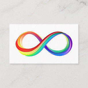 Oneindigheidssymbool met laagjes regenboog contactkaartje
