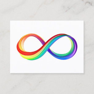 Oneindigheidssymbool met laagjes regenboog contactkaartje