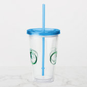 Oneindigheidssymbool met pauwenveer acryl drinkbeker (Rechts)