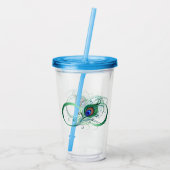 Oneindigheidssymbool met pauwenveer acryl drinkbeker (Achterkant)