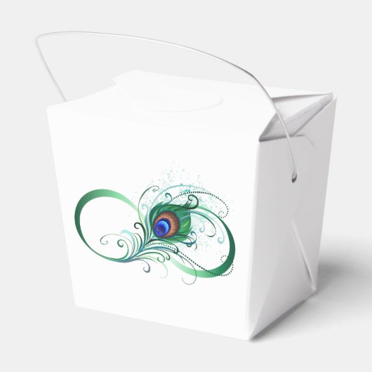 Oneindigheidssymbool met pauwenveer bedankdoosjes (Achterkant)