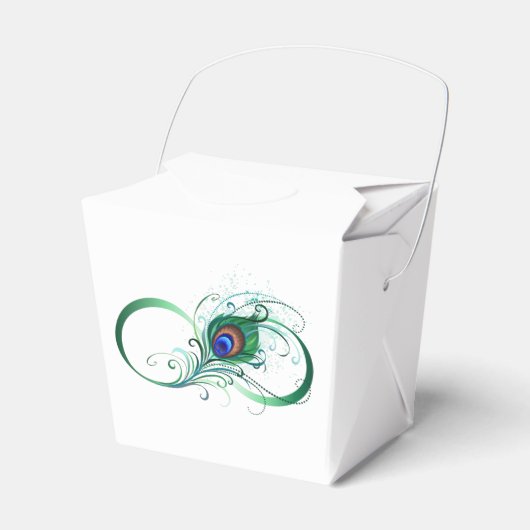 Oneindigheidssymbool met pauwenveer bedankdoosjes (Voorkant Zijde)