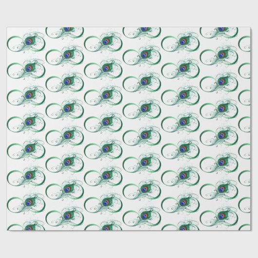 Oneindigheidssymbool met pauwenveer cadeaupapier (Vlak)