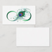 Oneindigheidssymbool met pauwenveer contactkaartje (Voorkant / Achterkant)