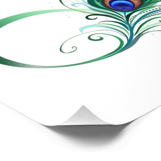 Oneindigheidssymbool met pauwenveer foto afdruk (Hoek)