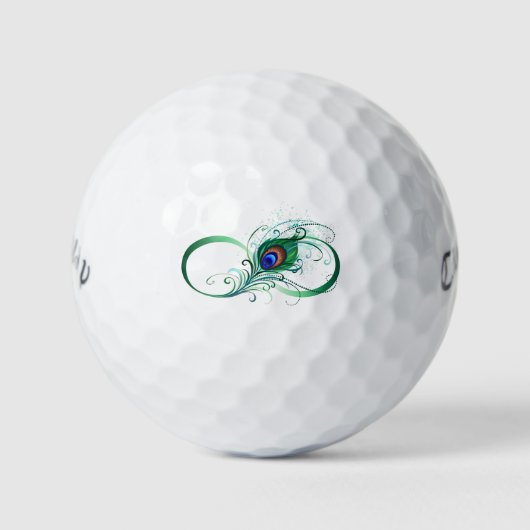 Oneindigheidssymbool met pauwenveer golfballen (Voorkant)