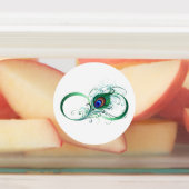 Oneindigheidssymbool met pauwenveer labels (Aangebracht)