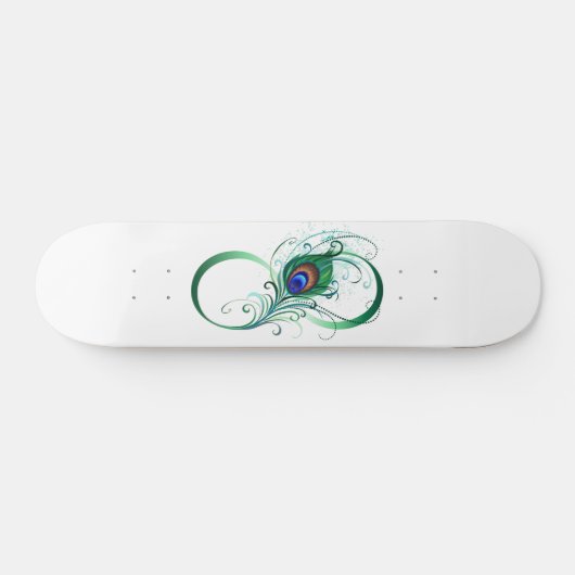 Oneindigheidssymbool met pauwenveer persoonlijk skateboard (Horizontaal)
