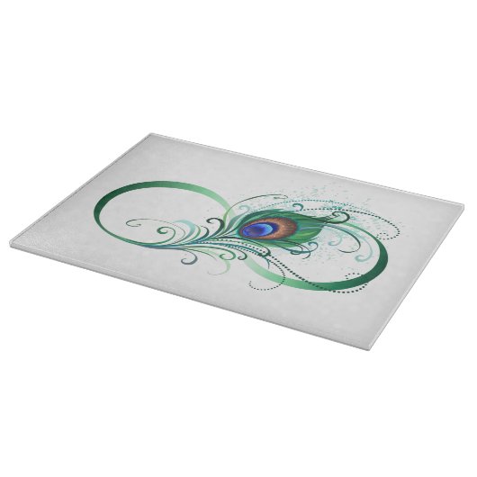 Oneindigheidssymbool met pauwenveer snijplank (Hoek)