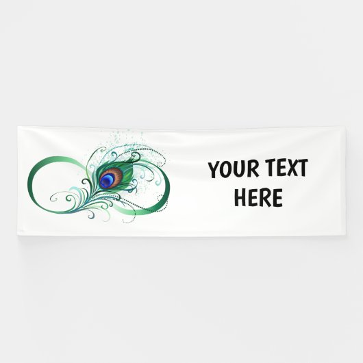 Oneindigheidssymbool met pauwenveer spandoek (Horizontaal)