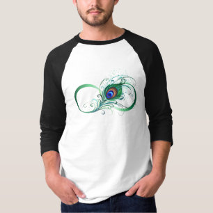 Oneindigheidssymbool met pauwenveer t-shirt