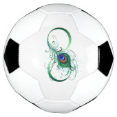 Oneindigheidssymbool met pauwenveer voetbal (Gedraaid)