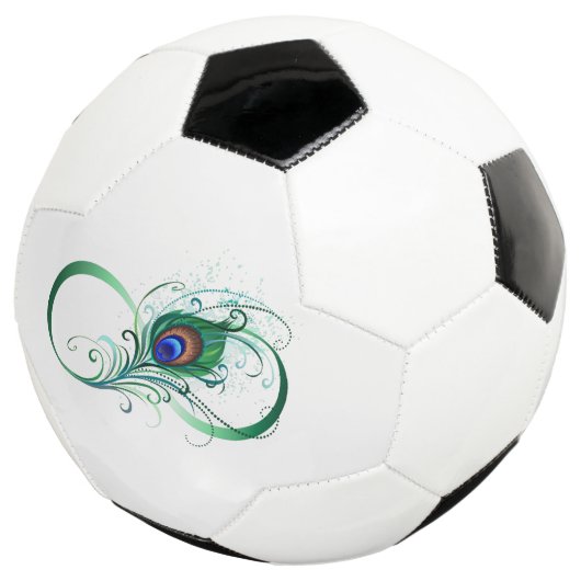 Oneindigheidssymbool met pauwenveer voetbal (Drie kwart)
