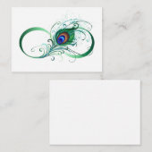 Oneindigheidssymbool met pauwveer advieskaart (Voorkant / Achterkant)