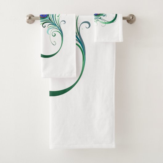 Oneindigheidssymbool met pauwveer bad handdoek (Insitu)