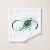 Oneindigheidssymbool met pauwveer bad handdoek (Wasdoekje)