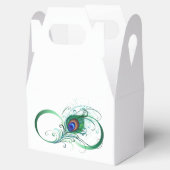 Oneindigheidssymbool met pauwveer bedankdoosjes (Geopend)