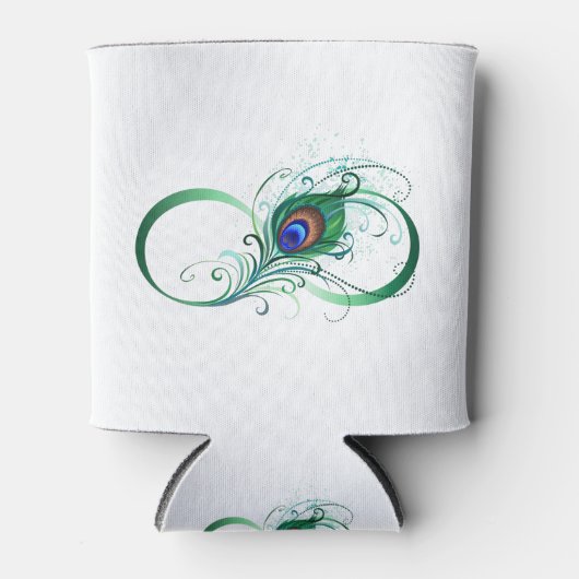 Oneindigheidssymbool met pauwveer blikjeskoeler (Voorkant)