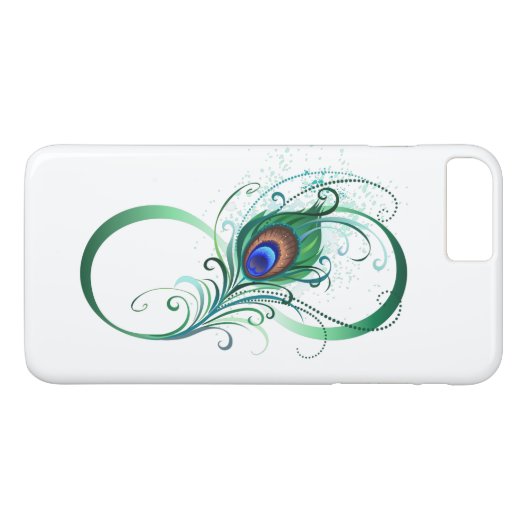 Oneindigheidssymbool met pauwveer Case-Mate iPhone case (Achterkant (Horizontaal))