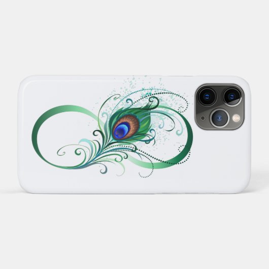 Oneindigheidssymbool met pauwveer Case-Mate iPhone case (Achterkant (horizontaal))