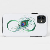 Oneindigheidssymbool met pauwveer Case-Mate iPhone case (Achterkant (horizontaal))