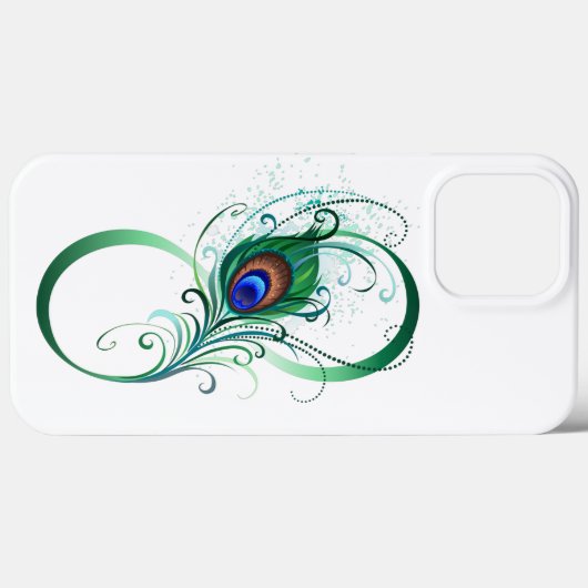 Oneindigheidssymbool met pauwveer Case-Mate iPhone case (Achterkant (horizontaal))