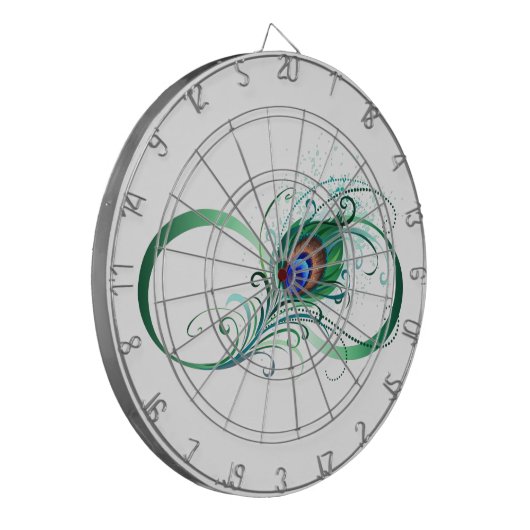 Oneindigheidssymbool met Pauwveer Dartbord (Voorkant Links)