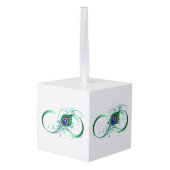 Oneindigheidssymbool met pauwveer decoratie (Achter hoekig)