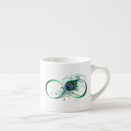 Oneindigheidssymbool met Pauwveer Espresso Kop (Rechts)