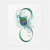Oneindigheidssymbool met Pauwveer Fleece Deken (Voorkant)