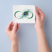 Oneindigheidssymbool met pauwveer flyer (Hand)