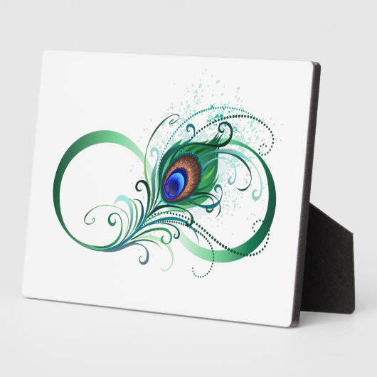 Oneindigheidssymbool met pauwveer fotoplaat (Zijkant)