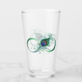 Oneindigheidssymbool met Pauwveer Glas (Achterkant)