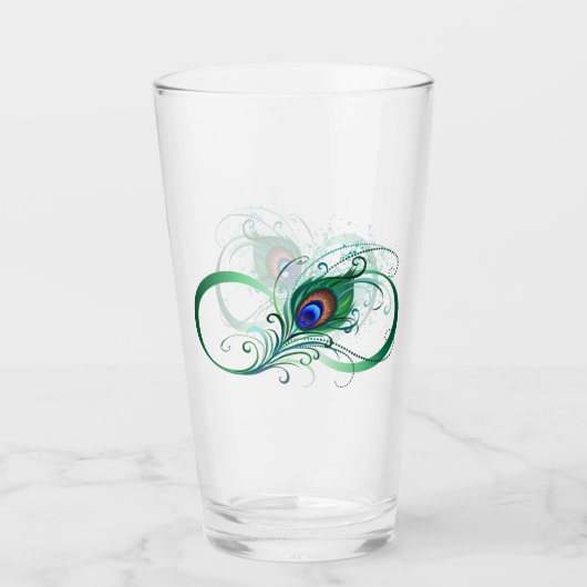 Oneindigheidssymbool met Pauwveer Glas (Voorkant)